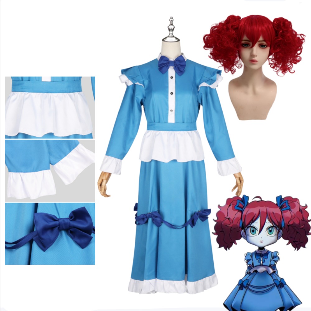 Anime Cosplay Blue Hair - Disfraz de Cosplay de Poppy Red