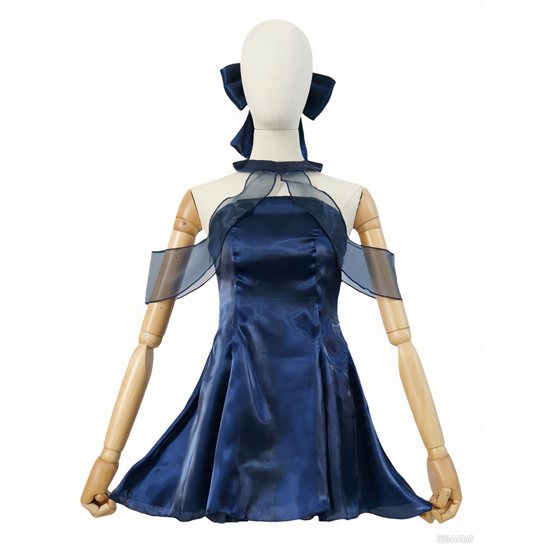 Anime Cosplay Blue Hair - Vestido azul oscuro Chunxiang de archivo