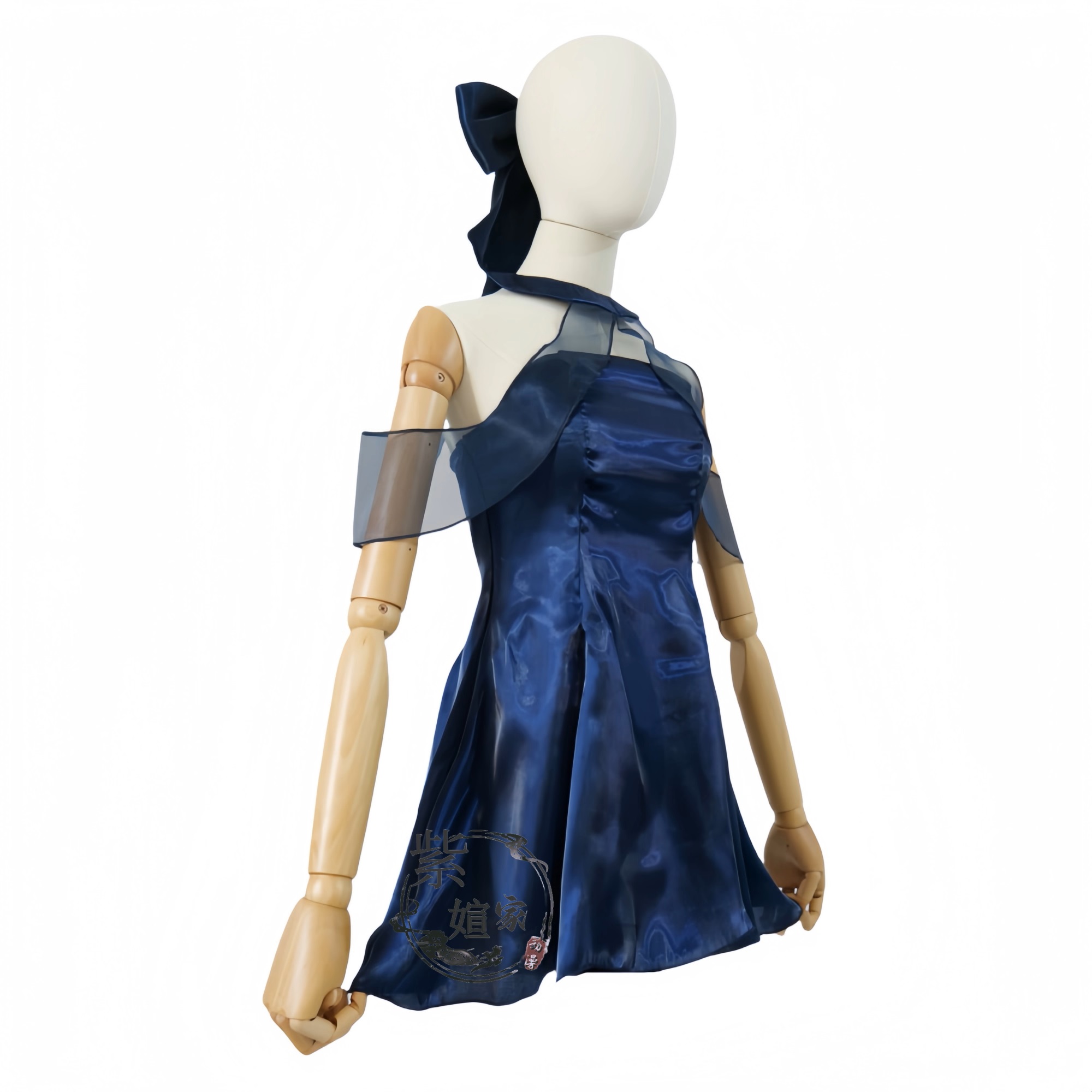 Vestido azul oscuro Chunxiang  - Anime Cosplay Blue Hair reseña y precio